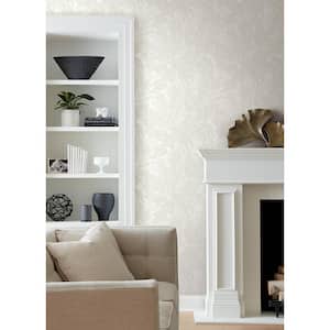 Brentwood White Bone Textured Palm Leaves Non-Pasted Paper Weave Grasscloth Wallpaper