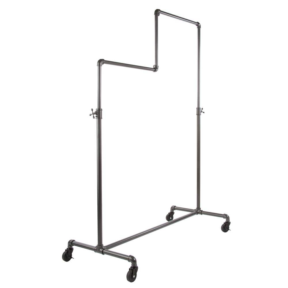 Pipeline Adjustable Gray Steel 50 in. W x 78 in. H Double-Tier Rolling Rack