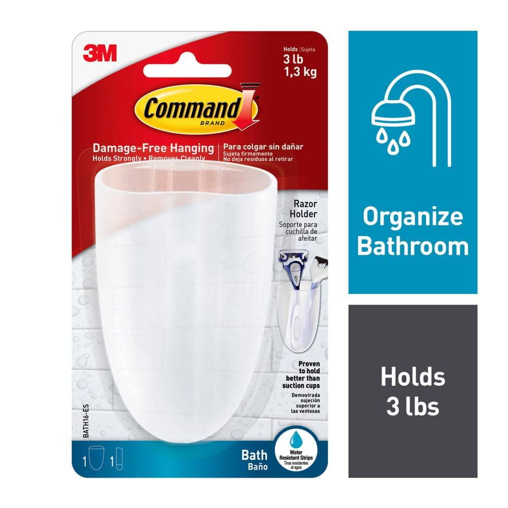 Command 3 lbs. Razor Holder with Water-Resistant Strip BATH16-ES