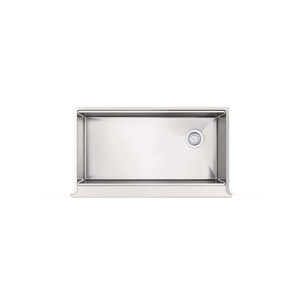 KOHLER Strive 35-1/2 in. Undermount Single Bowl Stainless Steel Workstation Kitchen Sink