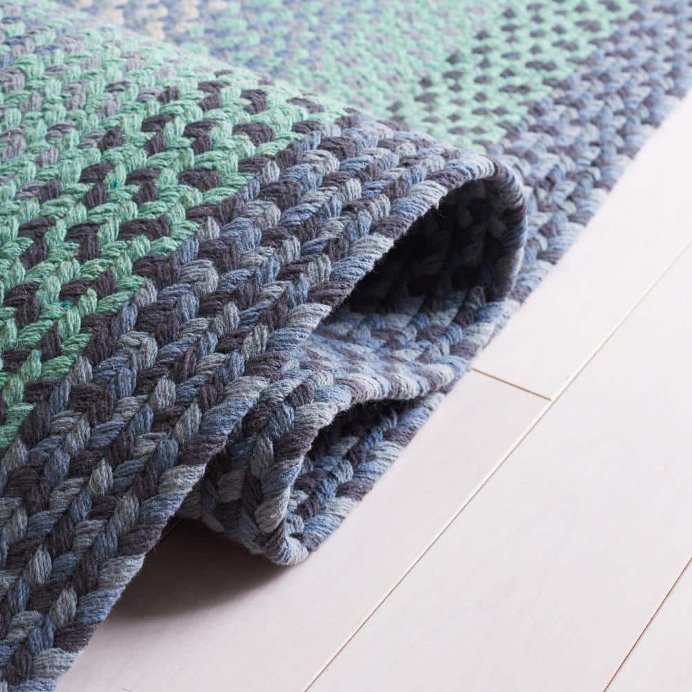 Handmade Gray Cotton Braided Reversible Area Rug, 5' x 8'
