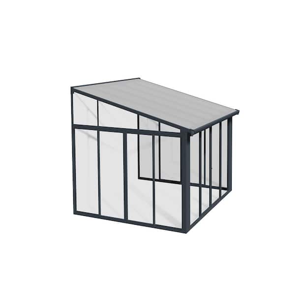 CANOPIA by PALRAM SanRemo 10 ft. x 10 ft. Gray/Clear Sunroom, Patio Enclosure and Solarium