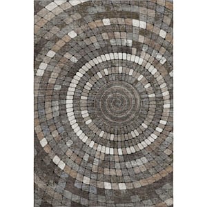 Mayfield Premium Machine Washable Abstract AMF2216 Brown 9 ft. x 12 ft. Area Rug