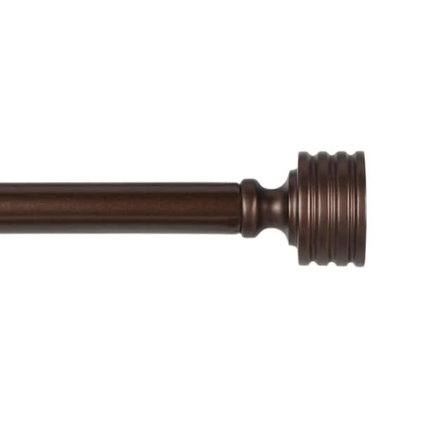 EXCLUSIVE HOME Lucero 36 in. - 72 in. Adjustable Length 1 in. Dia Single Curtain Rod Kit in Oil Rubbed Bronze with Finial