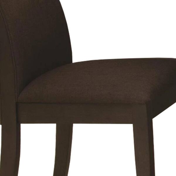 Benjara Brown Fabric Thick Cushion Dining Chair BM287824 - The Home Depot