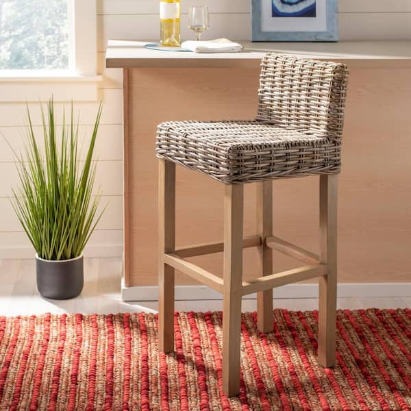 Cypress 29.5 in. Rustic Gray Bar Stool