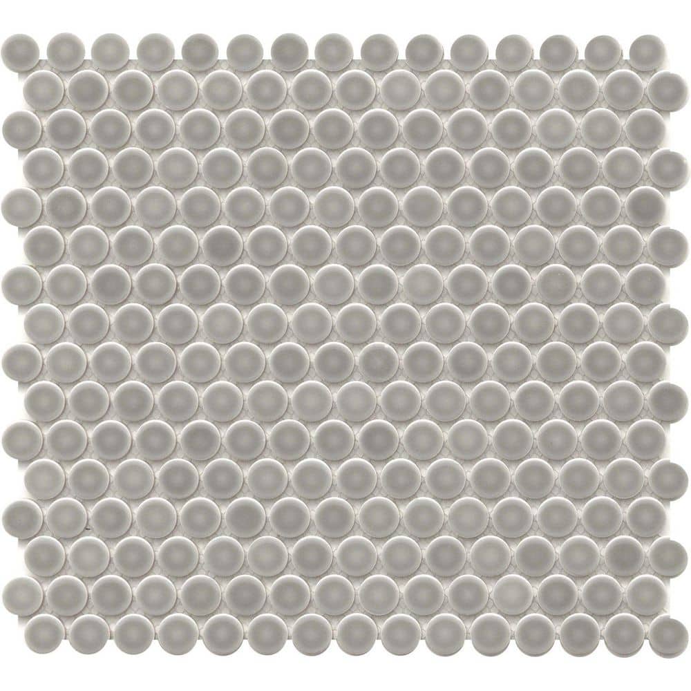 Savvy Silver 11 in. x 12 in. Penny Glossy Porcelain Mosaic Floor and Wall Tile (0.974 sq. ft./Case, 1 pc) price history on PriceWatchPro