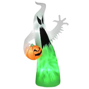 5.9 ft. Halloween Inflatable Ghost with Pumpkin, LED Lighted for Home Indoor Outdoor Garden Lawn Decoration