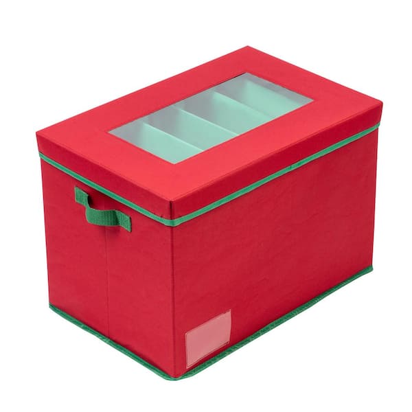 Honey-Can-Do 12 in. H Red Lights Storage Box