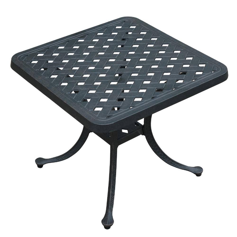 Tatayosi 18 in. H Antique Bronze Square Cast Aluminum Outdoor Side