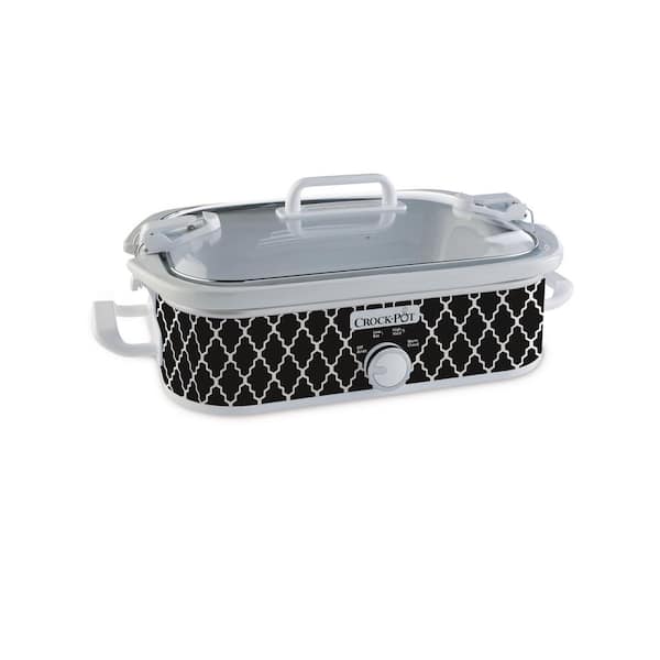 Crock-Pot 3.5 Qt. Casserole Crock Slow Cooker Black and White Pattern