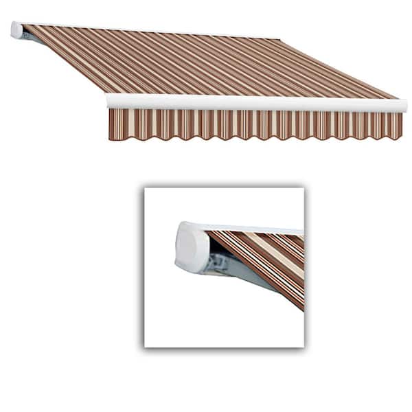 10 ft. Key West Manual Retractable Awning 120 in. W x 9.38 in. H x 96 in. D Acrylic Fabric in Brown/Tan/Terracotta Multi