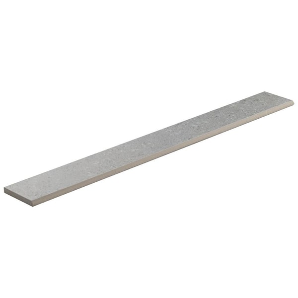 Iris Fumo Gray 2.75 in. x 23.62 in. Matte Porcelain Bullnose Wall Tile Trim