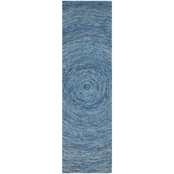 SAFAVIEH Ikat Dark Blue/Multi 2 ft. x 6 ft. Solid Runner Rug