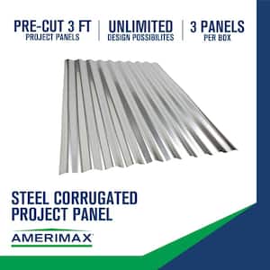 3 ft. Galvanized Steel Corrugated Project Panel (3-Pack)