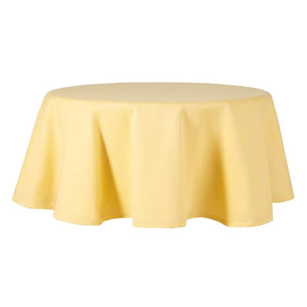 Fiesta Margarita 70 in. W x 70 in. L Sunflower Yellow Textured Cotton Tablecloth