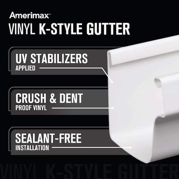 5 in. x 10 ft. White Traditional Vinyl Gutter 5 in. x 10 ft. White Traditional Vinyl Gutter