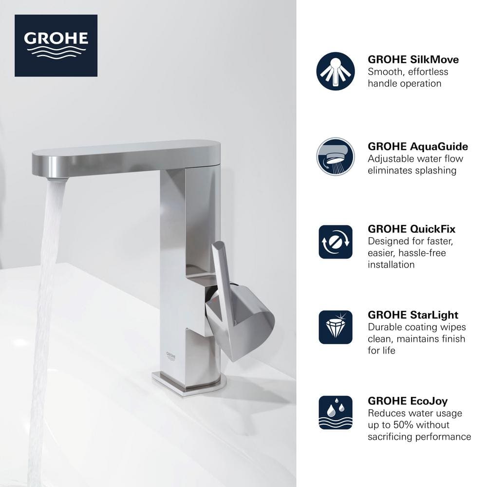 Brushed Nickel Single Hole Modern Bathroom Faucet