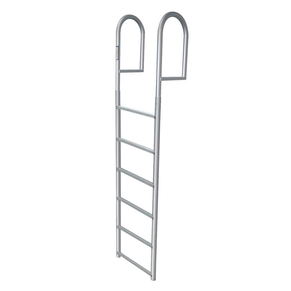 Tommy Docks 6-Rung 20-in. Wide Aluminum Boat Dock Ladder with Skid-Resistant Rungs for Seawalls and Stationary Boat Dock Systems - The Home Depot