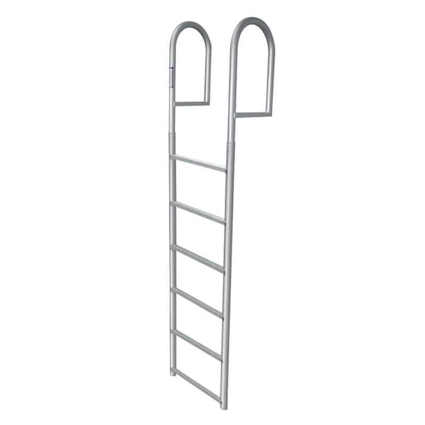 Tommy Docks 6-Rung 20-in. Wide Aluminum Boat Dock Ladder with Skid-Resistant Rungs for Seawalls and Stationary Boat Dock Systems
