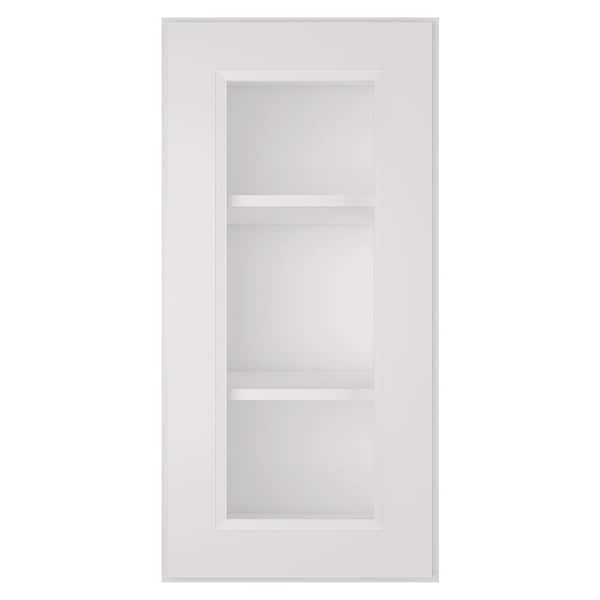 HOMEIBRO 15 in. W X 12 in. D X 30 in. H in Raised Panel Dove Plywood Ready to Assemble Wall Kitchen Cabinet with 1-Door 3-Shelves
