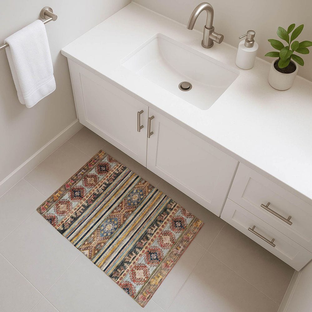 Mayfield Premium Machine Washable Abstract AMF1626 Paprika 2 ft. x 3 ft. Area Rug price history on PriceWatchPro