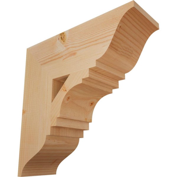 Ekena Millwork 5.5 in. x 18 in. x 18 in. Douglas Fir Merced Traditional Smooth Bracket