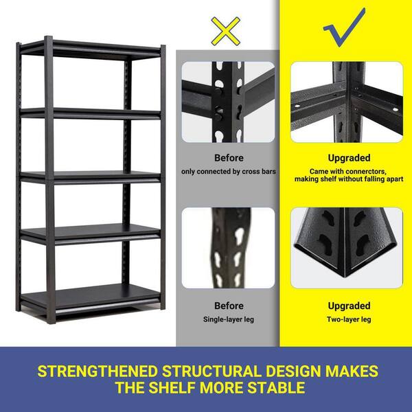 Gladiator Heavy Duty Steel Heavy Duty 4-Tier Utility Shelving Unit (77-in W  x 24-in D x 72-in H), Gray in the Freestanding Shelving Units department at