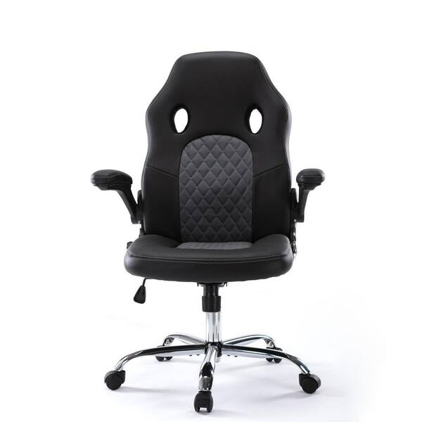 Unbranded Black plus Grey Ergonomic Swivel Computer Racing Game Chair