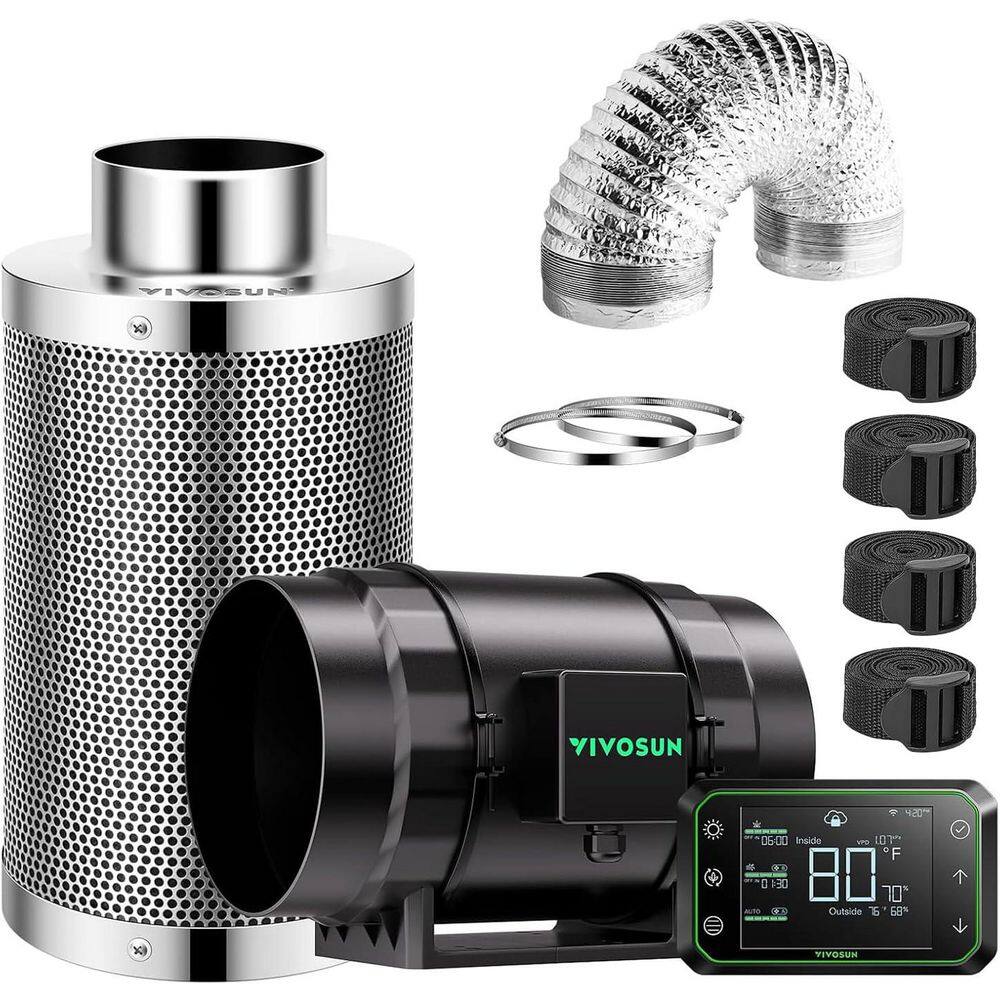 AeroZesh S8 8 in. Inline Duct Fan with GrowHub E42A Controller, Carbon Filter, 25 ft. Ducting Ventilation System price history on PriceWatchPro