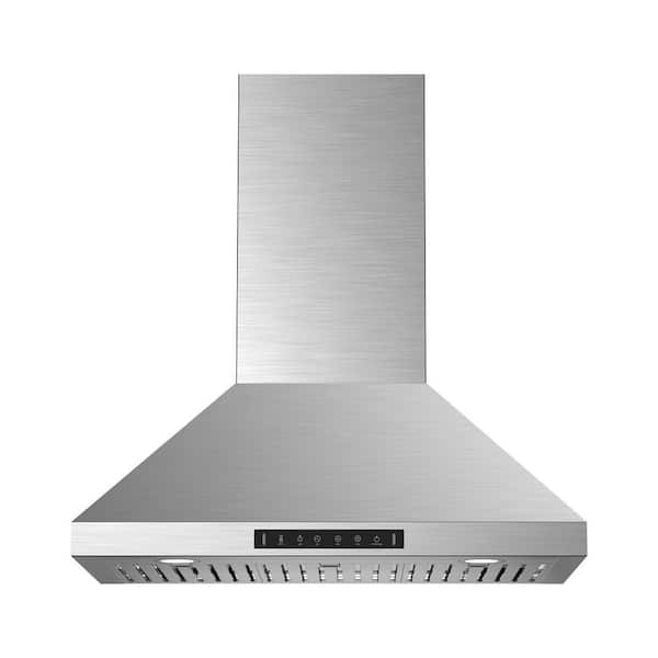 VIKIO PRO 36 in. 600 CFM Convertible ductless to ducted Wall Mount Range Hood in Stainless Steel with Gesture Control and LED