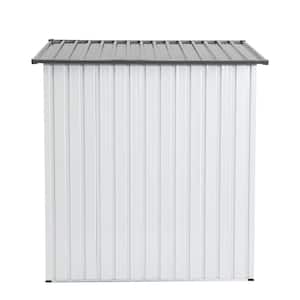 3 ft. W x 5 ft. D Grey White Metal Storage Shed with 1 Rainproof Hinge Door (15 sq. ft.)