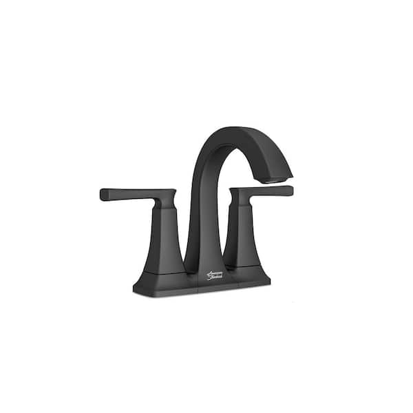 American Standard Belmeade 4 in. Centerset 2-Handle Bathroom Faucet with Drain Kit in Matte Black
