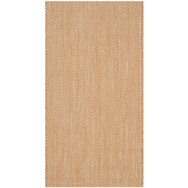 Courtyard Natural/Cream Doormat 2 ft. x 4 ft. Geometric Indoor/Outdoor Patio Area Rug