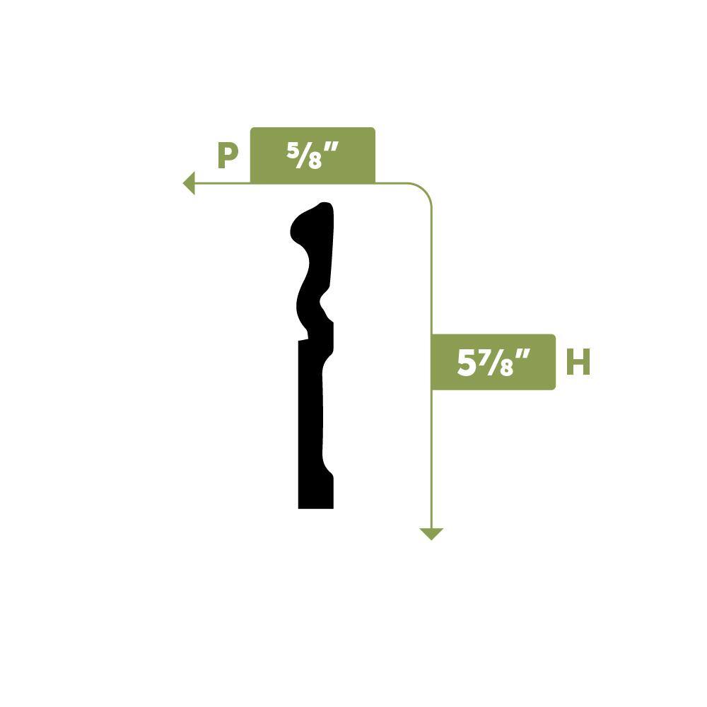 Gray Polyurethane Traditional Baseboard Moulding 94.5"