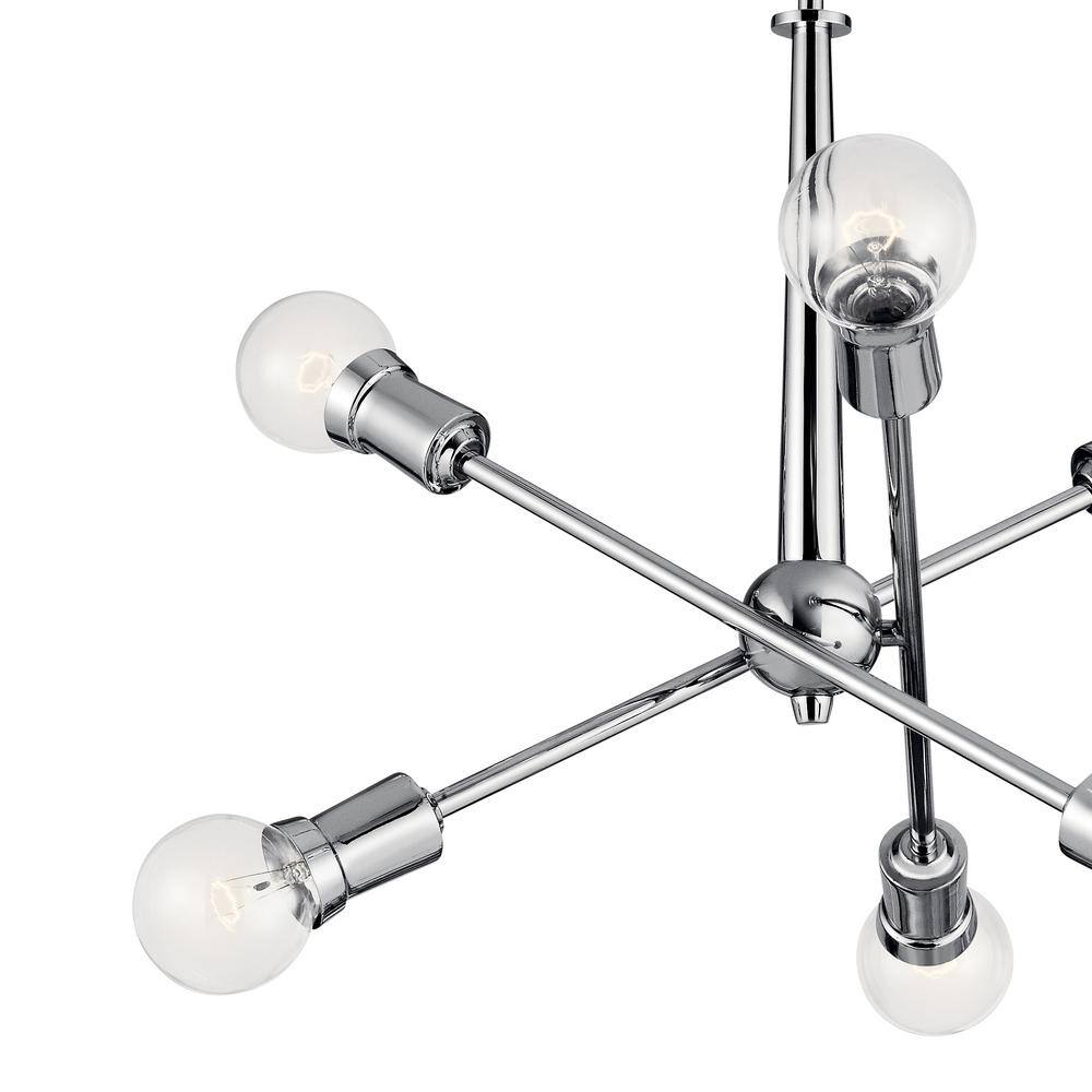 Mini Sputnik 20" Chrome Chandelier with White Ambient Light