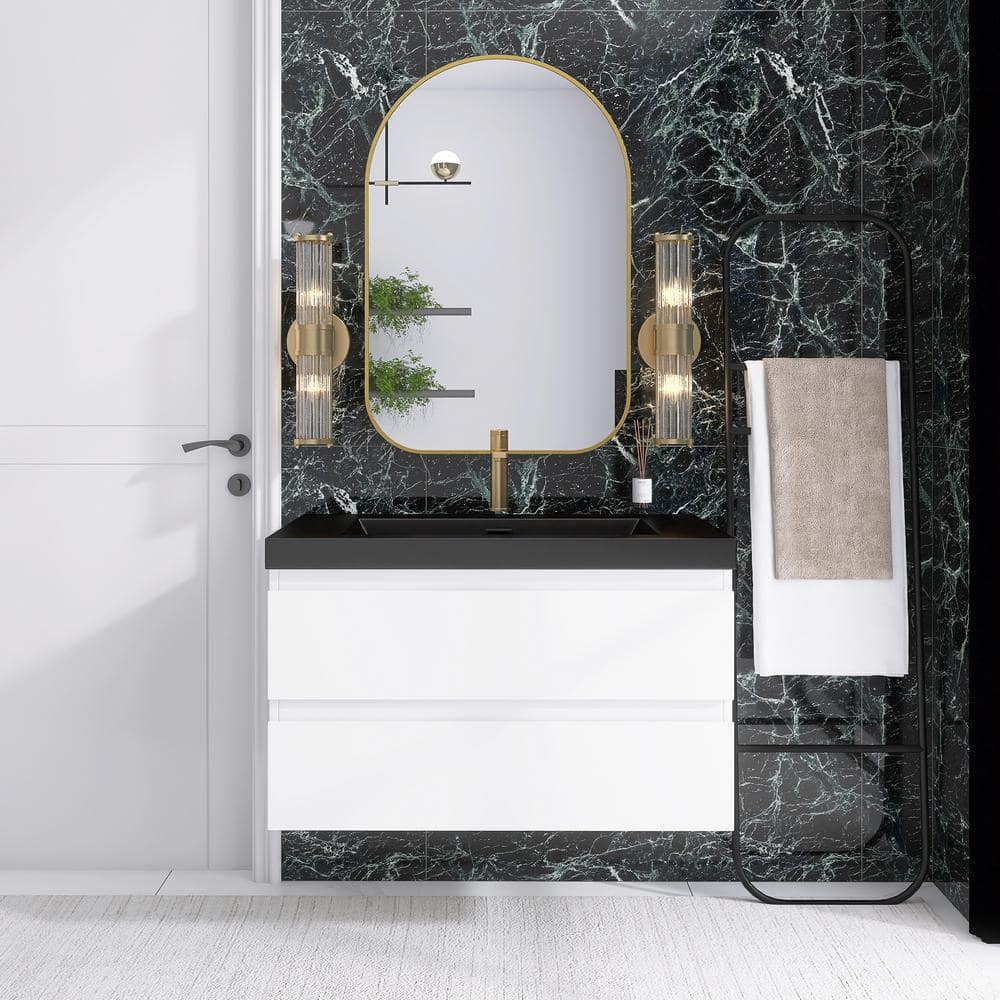 36 in. W x 19.5 in. D x 22.5 in. H Single Sink Bath Vanity Side Cabinet Hig