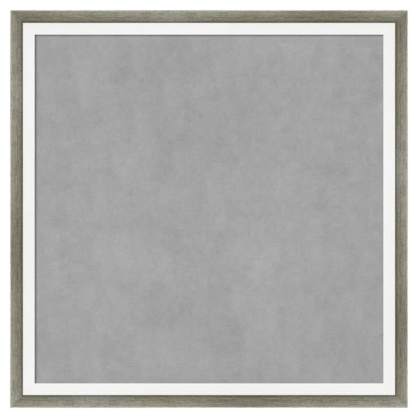 Amanti Art Lucie Silver White 13 in. x 13 in Framed Magnetic Board