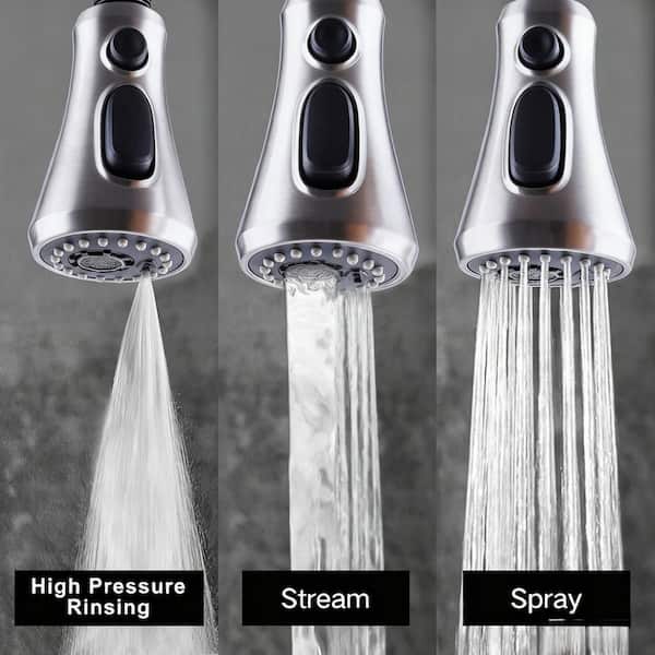 1-Piece Kitchen Faucet Spray Head Replacement Included 15 Adapters in Brushed Nickel