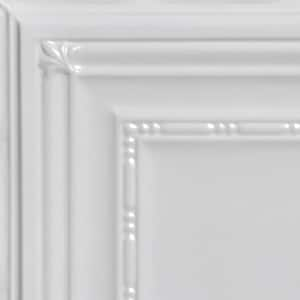 Take Home Sample - Eyelet White 1 ft. x 1 ft. Decorative Tin Style Nail Up Ceiling Tile (1 sq. ft./case)