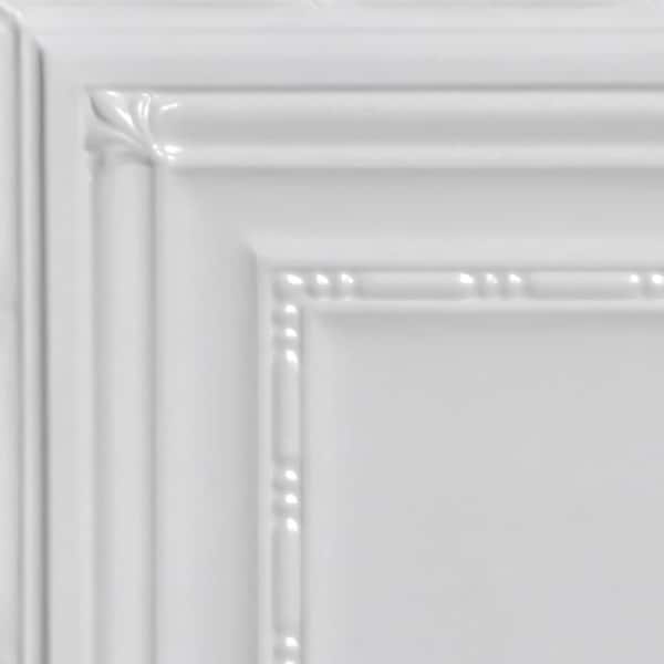 Take Home Sample - Eyelet White 1 ft. x 1 ft. Decorative Tin Style Nail Up Ceiling Tile (1 sq. ft./case)