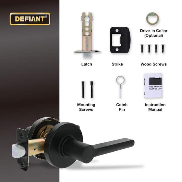 Defiant Tonebridge Matte Black Hall/Closet Door Handle with Round