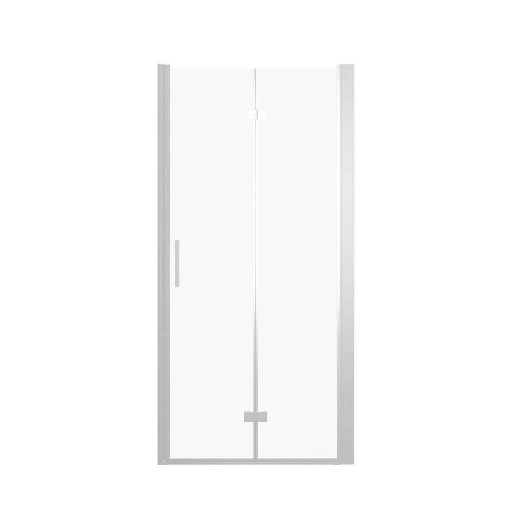 36 in. W x 72 in. H Bi-Fold Semi-Frameless Shower Door in Chrome Finish with Tempered Glass price history on PriceWatchPro