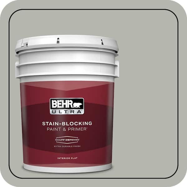 BEHR ULTRA 5 gal. #PPU25-08 Heirloom Silver Extra Durable Flat Interior Paint & Primer