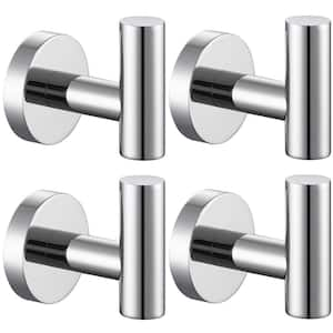 J-Hook Robe/Towel Hook in Polished Chrome (4 pack)