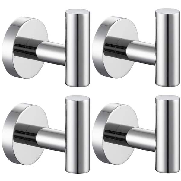 ruiling J-Hook Robe/Towel Hook in Polished Chrome (4 pack)