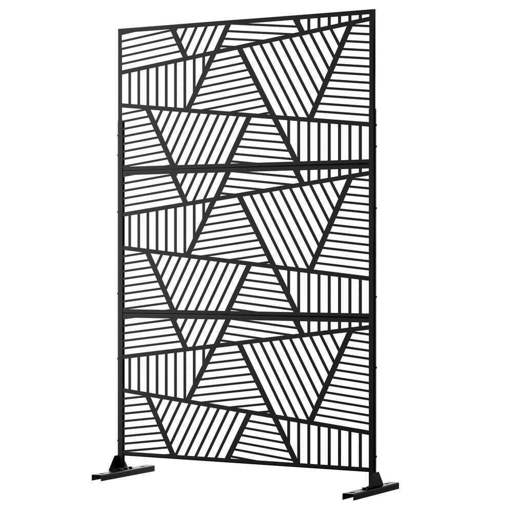 FENCY 76 in. Galvanized Steel Garden Fence Outdoor Privacy Screen
