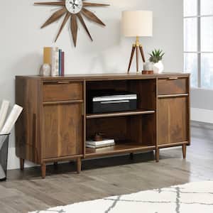 59 in. Rectangular Grand Walnut 2 Drawer Computer Desk with Solid Wood Material