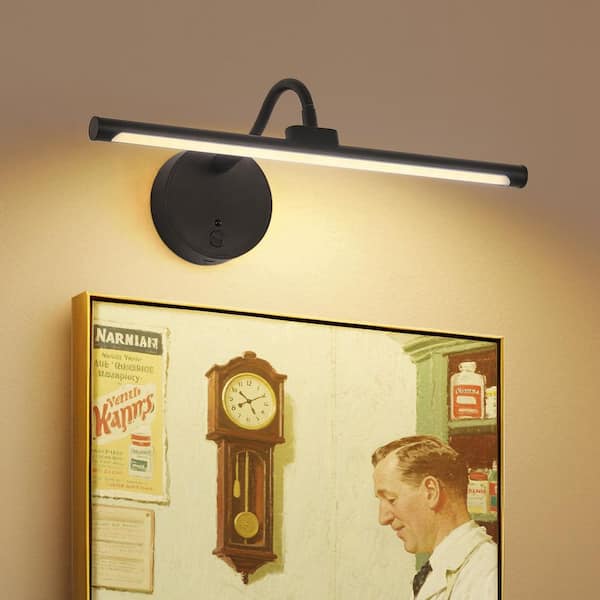 13.4 in. Black Dimmable LED Picture Light with Remote Control and Swivel
