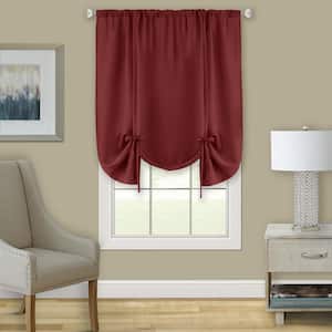 Darcy 58 in. W x 63 in. L Polyester Light Filtering Tie-Up Window Panel in Marsala